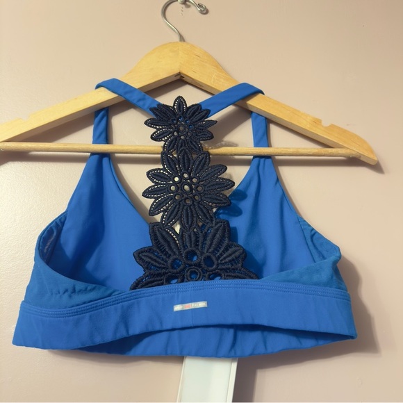 Aerie Bralette Lace Back Blue Women Size L - Picture 2 of 6